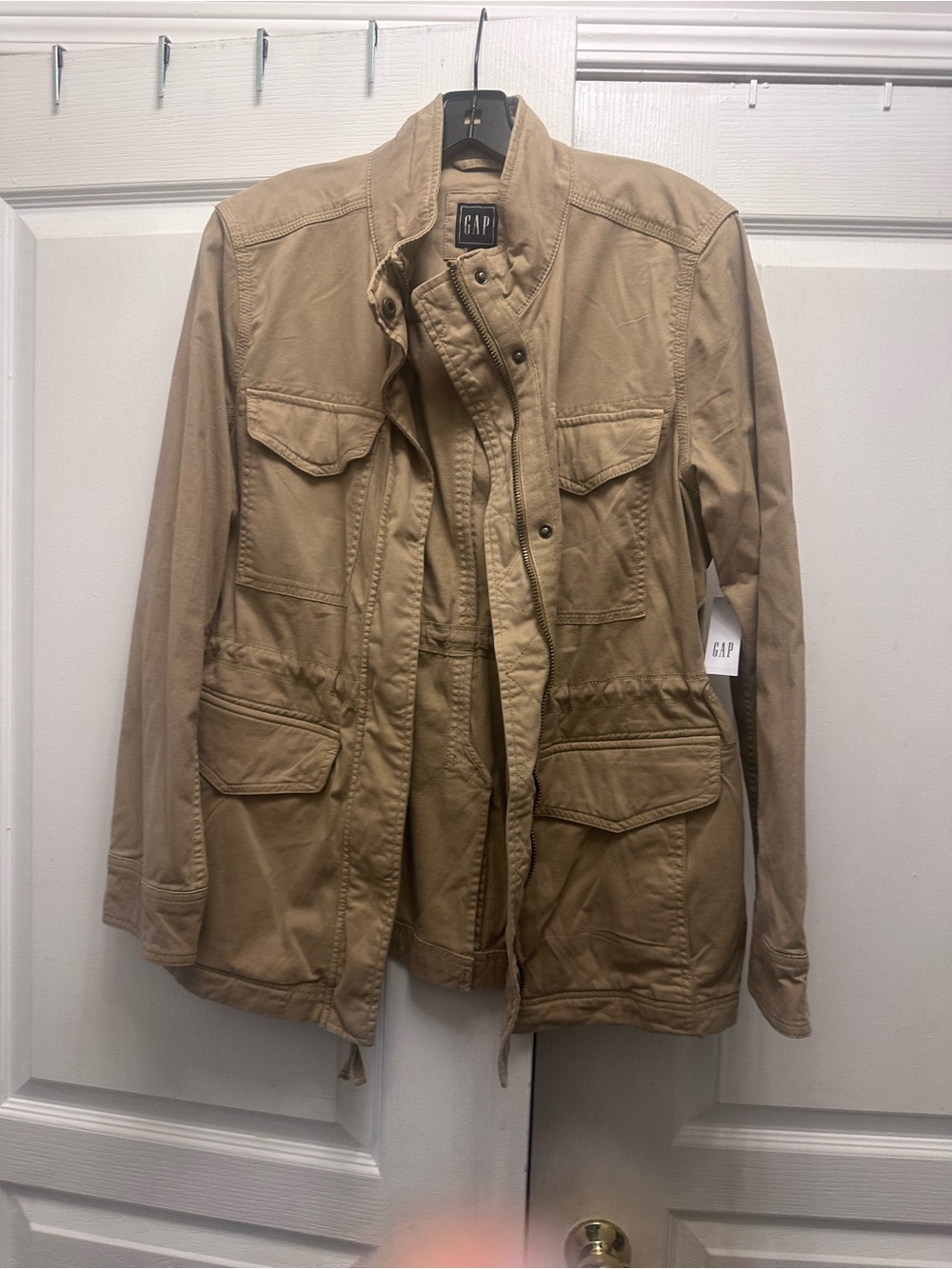NWT GAP Tan Khaki Utility Field Jacket Drawstring Waist